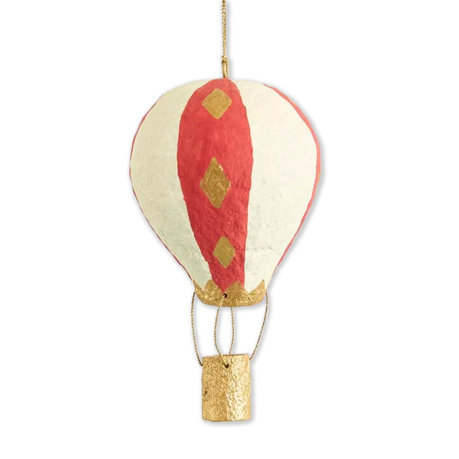 Christmas Decoration | Mache Hot Air Ballon | Red Stripe | Vixen & Velvet