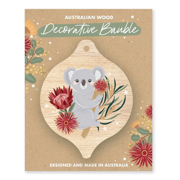 Christmas Decoration | Australian Wood Decorative Bauble | Koala | Aero Images