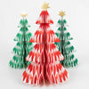 Christmas Decoration | Paper Honeycomb Trees | Stripes | Set of 3 | Meri Meri