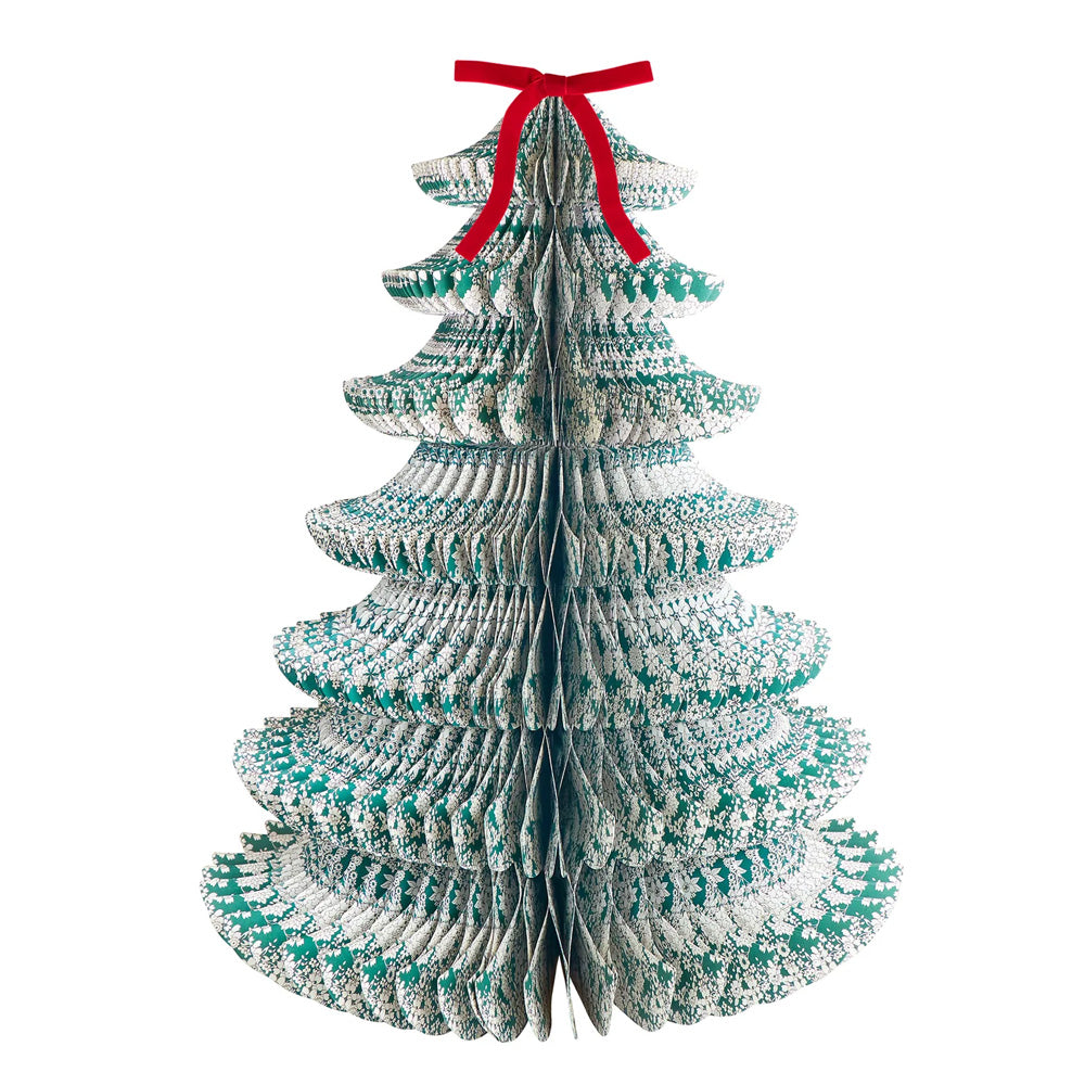 Christmas Decoration | Giant Paper Honeycomb Trees | Meri Meri X Liberty | Set of 2 | Meri Meri