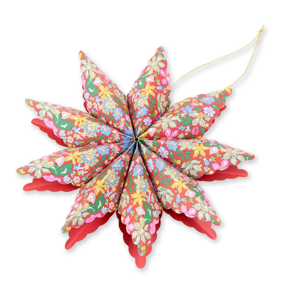 Christmas Decoration | Paper Star Tree Decorations | Meri Meri X Liberty | Set of 6 | Meri Meri
