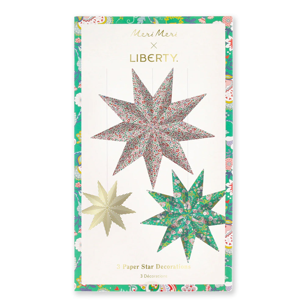 Christmas Decoration | Star Decorations | Meri Meri X Liberty | Set of 3 | Meri Meri