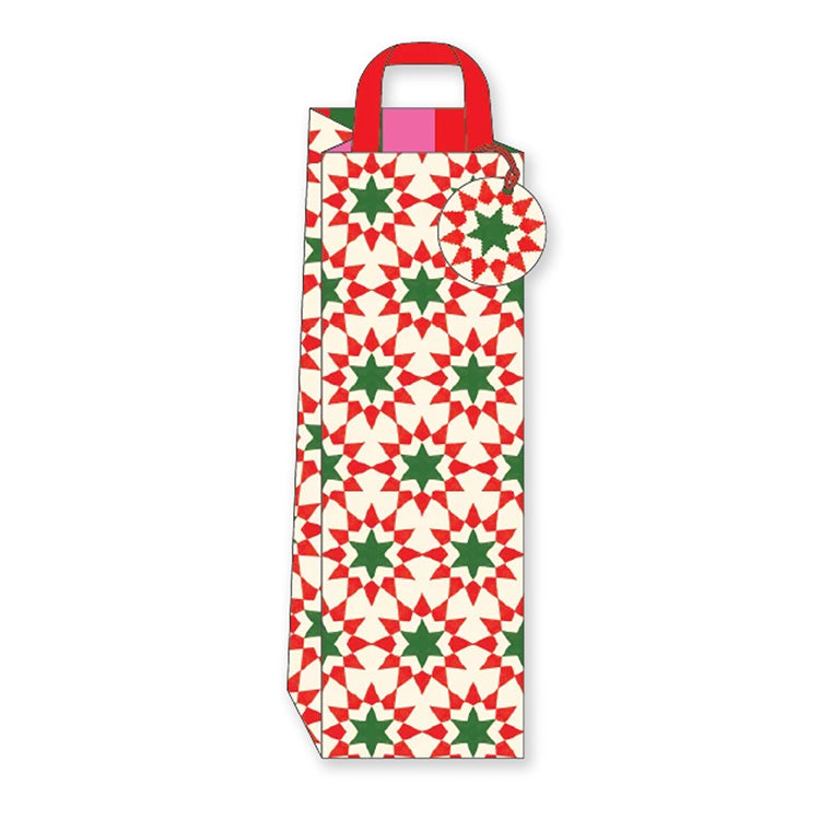 Gift Bag | Christmas | Bottle | Geo Stars | The Art File