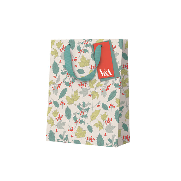 Gift Bag | Christmas | Holly & Berries | V & A | Ohh Deer | 3 SIZE OPTIONS AVAILABLE