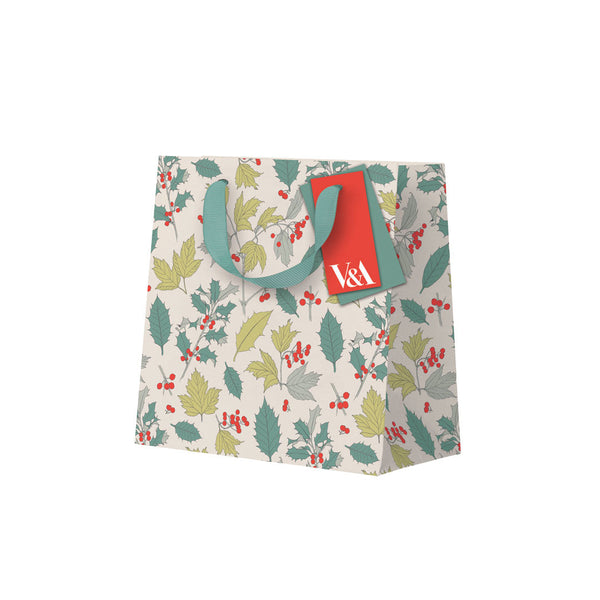 Gift Bag | Christmas | Holly & Berries | V & A | Ohh Deer | 3 SIZE OPTIONS AVAILABLE