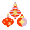 Christmas Gift Tag | Set of 6 | Baubles | Lilac & Poppy Red | Vandoros
