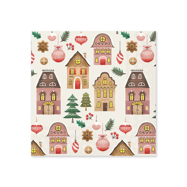 Christmas Napkin | Christmas At Home Cream | Luncheon | Pack of 20 | Ambiente