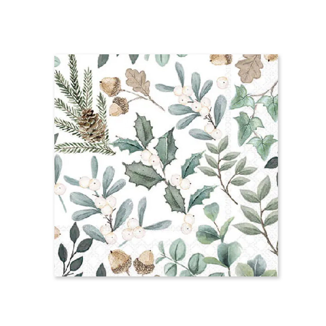 Christmas Napkin | Collection Of Leaves | Cocktail | Pack of 20 | Ambiente