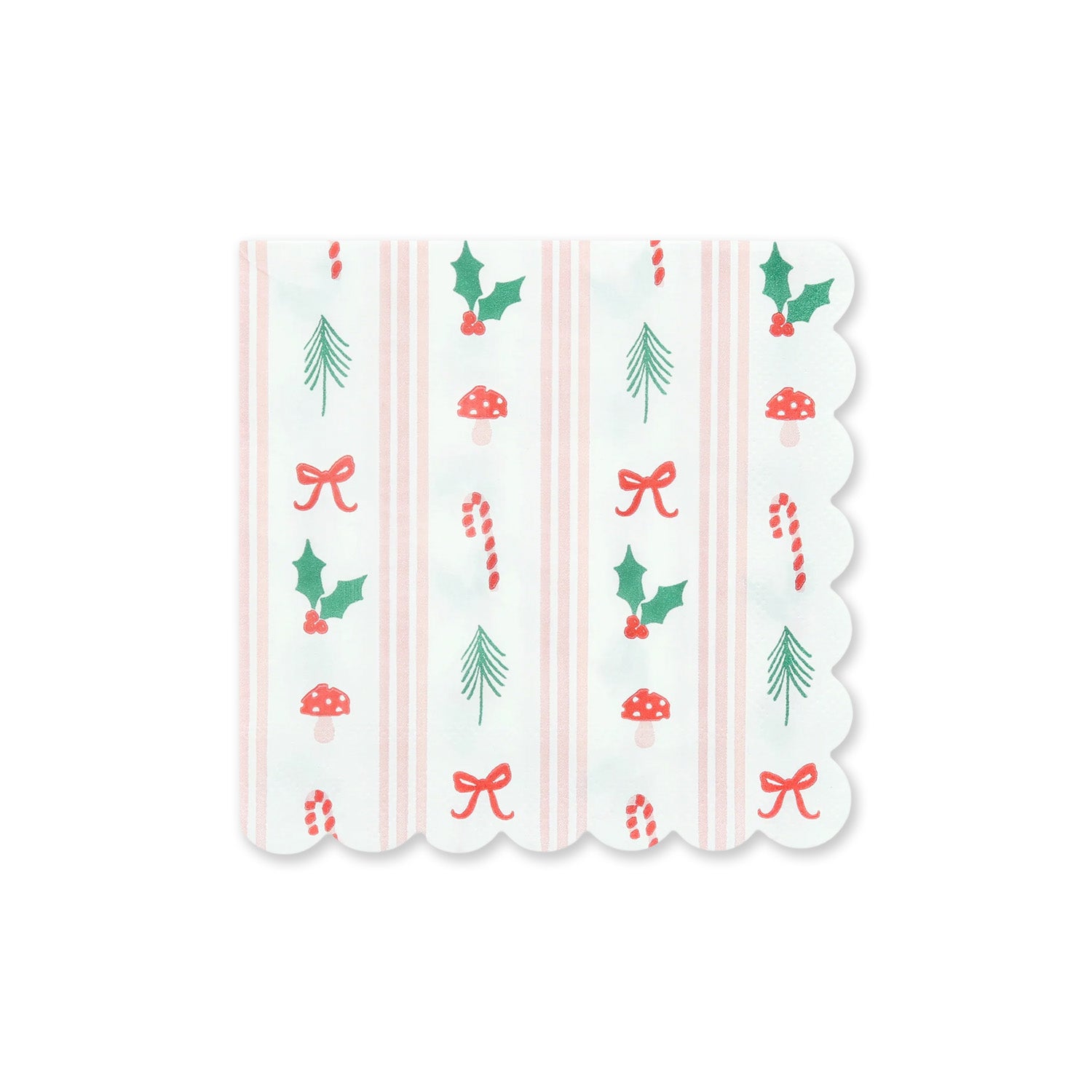 Christmas Napkin | Festive Icon Stripes | Small | Pack of 16 | Meri Meri