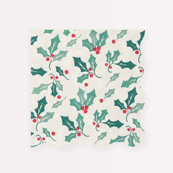 Christmas Napkin | Holly Pattern | Meri Meri