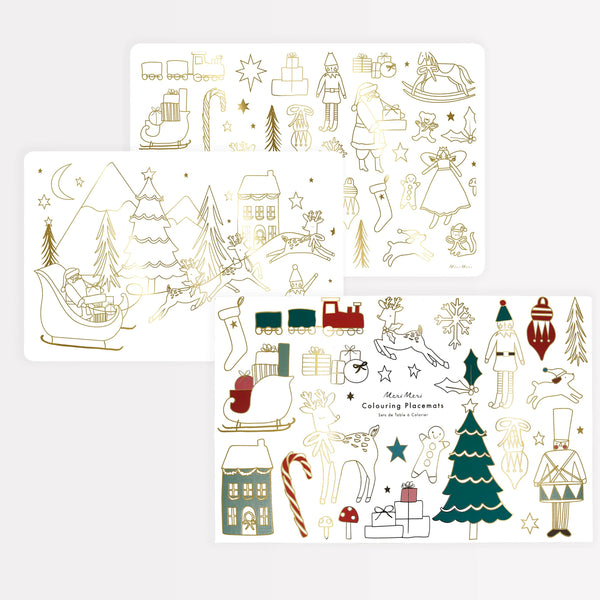 Christmas Placemat | Colouring Placemats | Set of 8 | Meri Meri