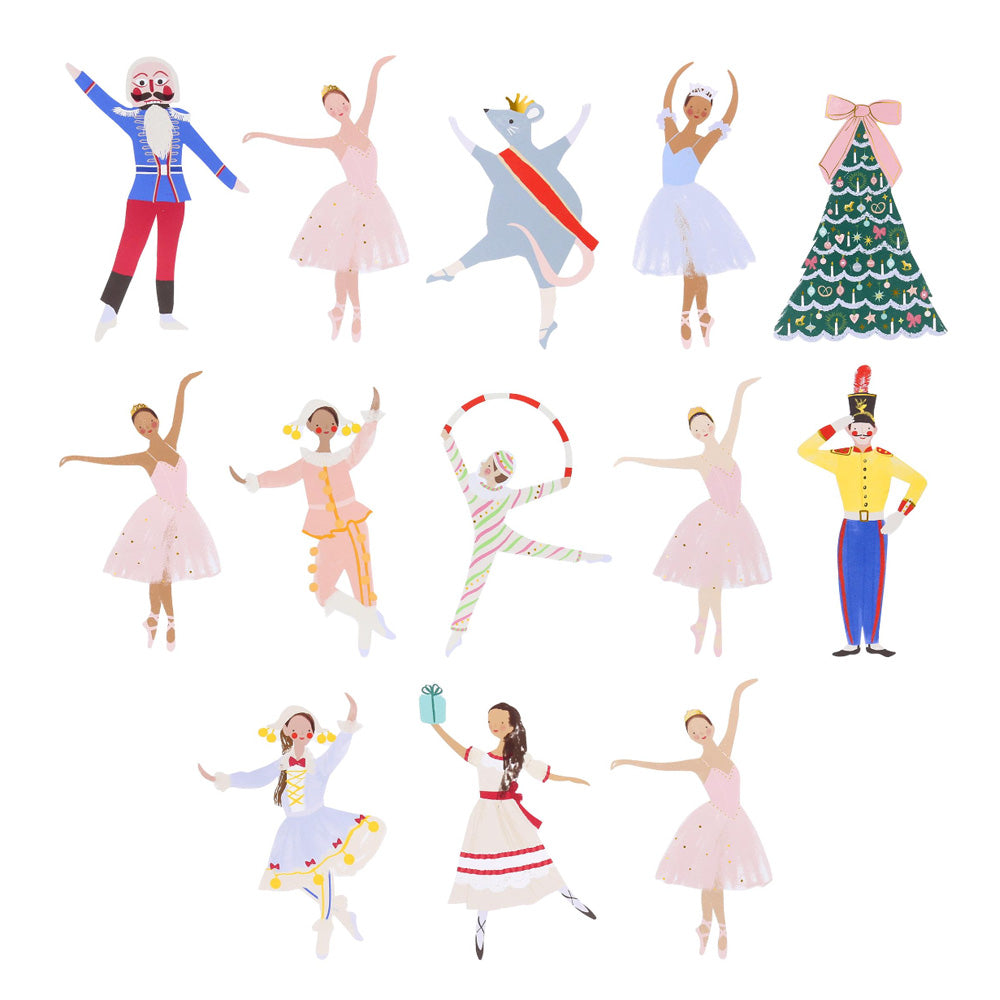 Christmas Decorative Stickers | Meri Meri X New York City Ballet Shaped Stickers | Set of 25 | Meri Meri