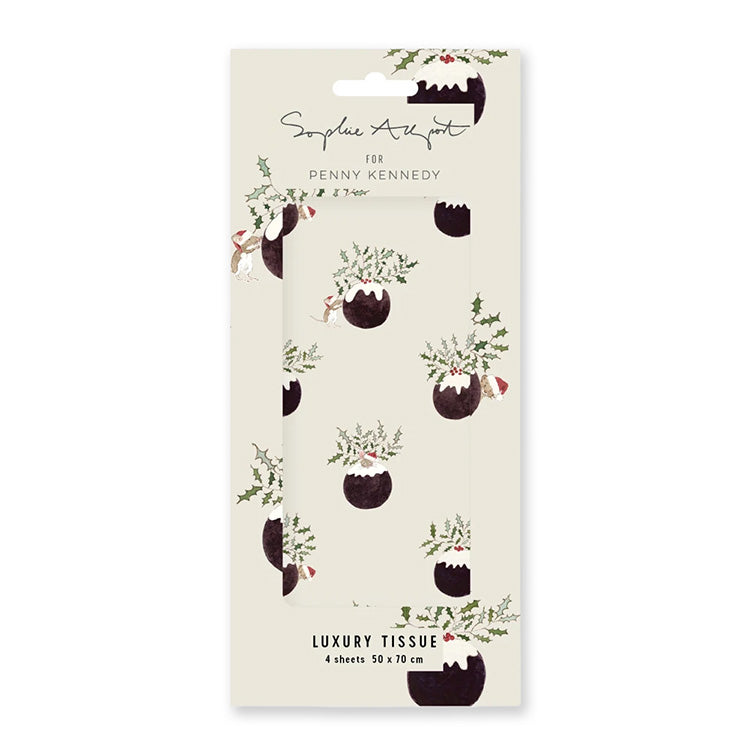 Christmas Wrapping Paper | Tissue | Christmas Puddings | Penny Kennedy