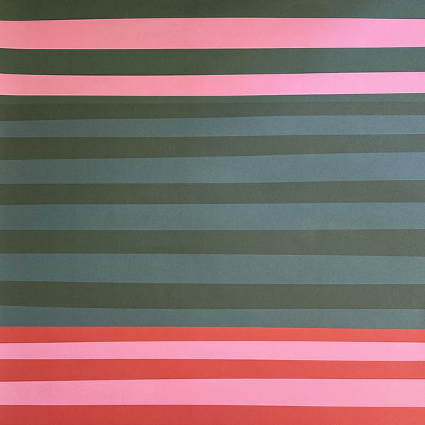 Christmas Wrapping Paper | Double Sided | Holly & Berries & Multi Stripe | Caroline Gardner