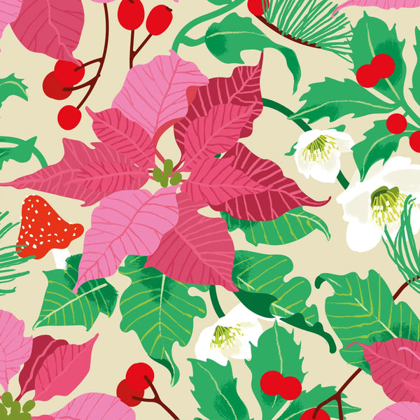 Christmas Wrapping Paper | Poinsettia | Noi Publishing
