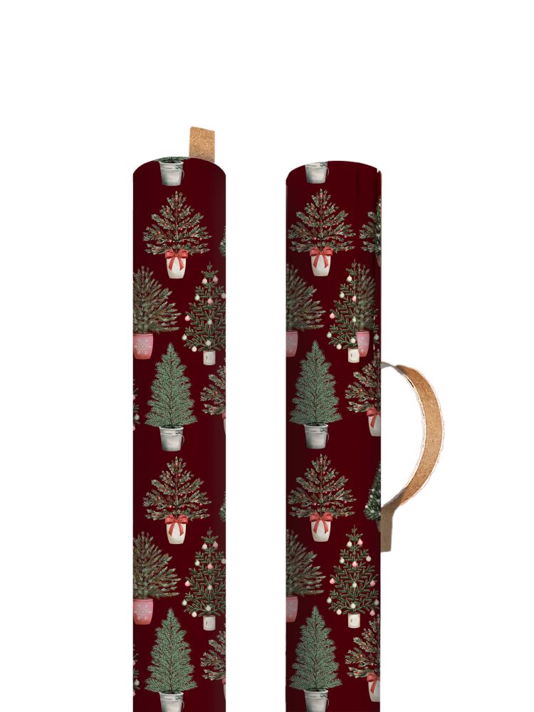 Christmas Wrapping Paper | Roll | Decorated Trees | 70 cm x 3 m | Laura Ashley | Ohh Deer
