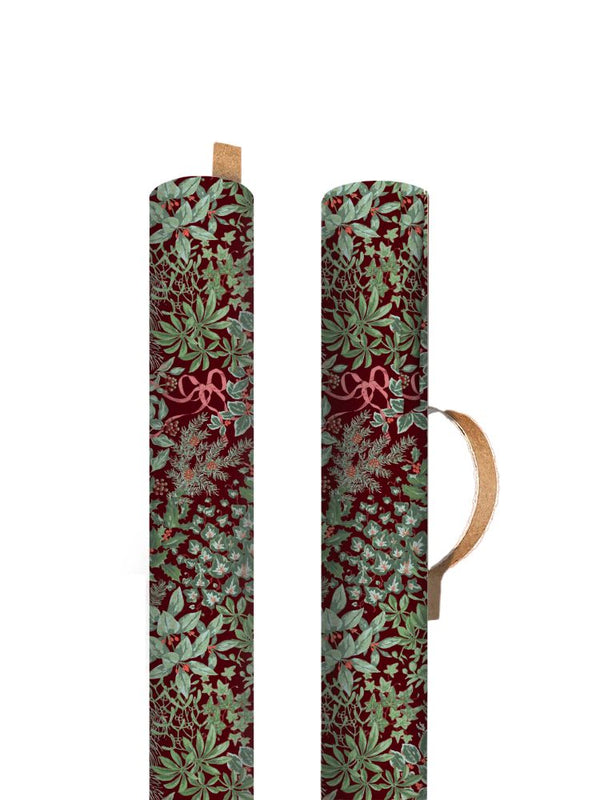 Christmas Wrapping Paper | Roll | Holly & Bows | 70 cm x 3 m | Laura Ashley | Ohh Deer