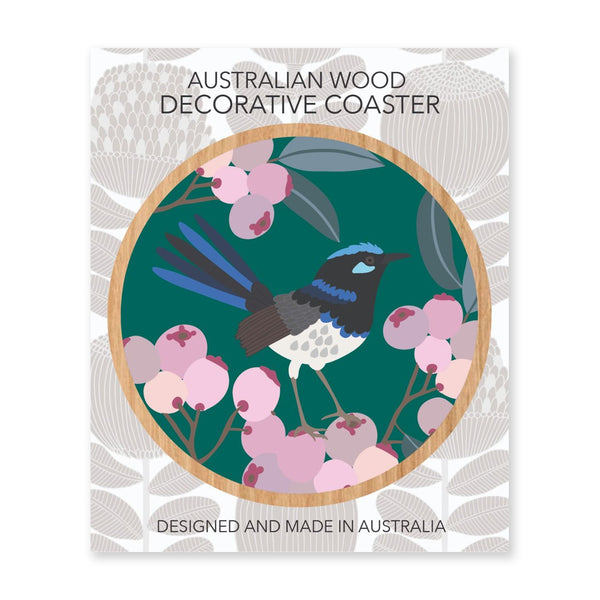 Coaster | Australian Wood Coaster | Fairy Wren | Aero Images
