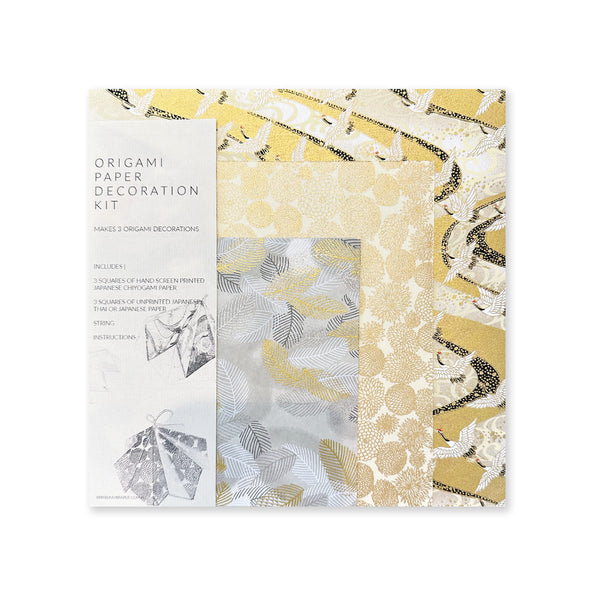 Art & Craft Kit | Origami Paper Decoration | Chiyogami | Cream | Kami Paper