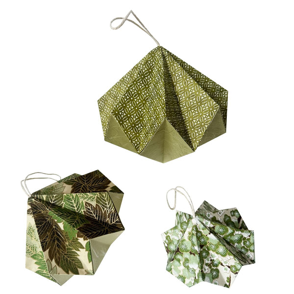 Art & Craft Kit | Origami Paper Decoration | Chiyogami | Green | Kami Paper
