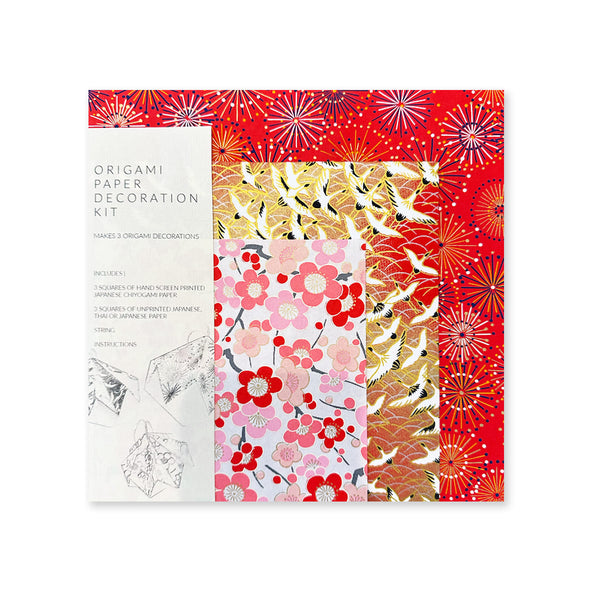 Art & Craft Kit | Origami Paper Decoration | Chiyogami | Red | Kami Paper