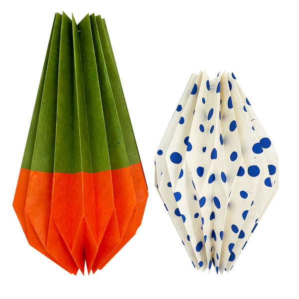 Art & Craft Kit | Origami Paper Decoration | Nepalese | Dark Blue Spots | Kami Paper