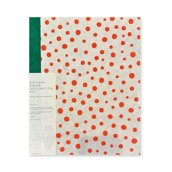 Art & Craft Kit | Origami Paper Decoration | Nepalese | Dark Orange Spots | Kami Paper