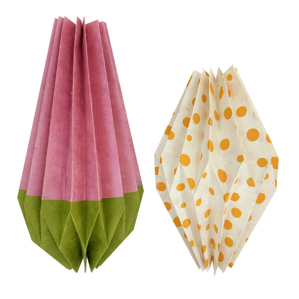 Art & Craft Kit | Origami Paper Decoration | Nepalese | Light Orange Spots | Kami Paper
