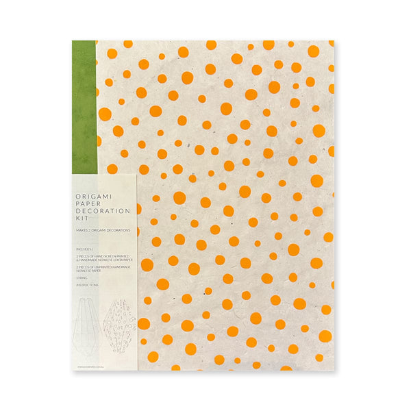 Art & Craft Kit | Origami Paper Decoration | Nepalese | Light Orange Spots | Kami Paper