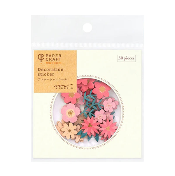 Decorative Stickers | Paper Craft Museum | Flower | Red | Midori