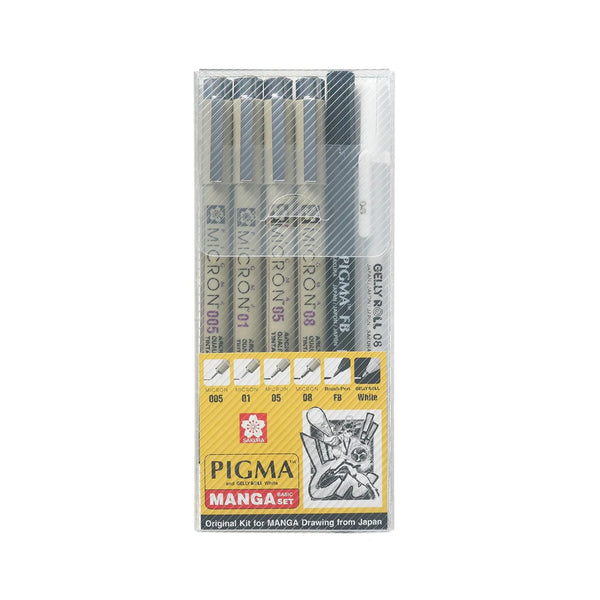 Fibre Tip Pen | Pigma Manga Basic Pen | Set of 6 | Sakura
