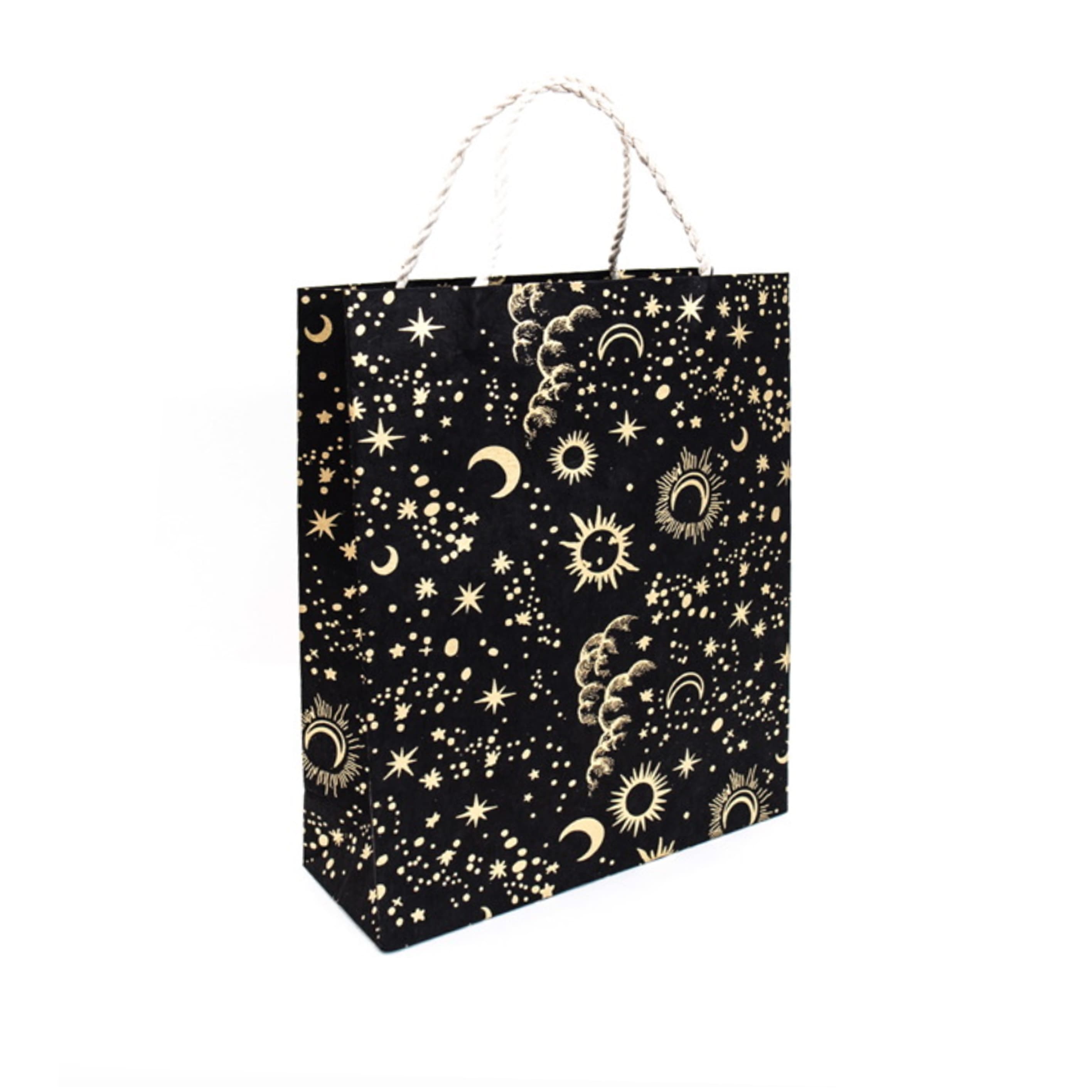Gift Bag | Sun Moon Stars | Gold on Black | Giftsland | 2 SIZE OPTIONS AVAILABLE