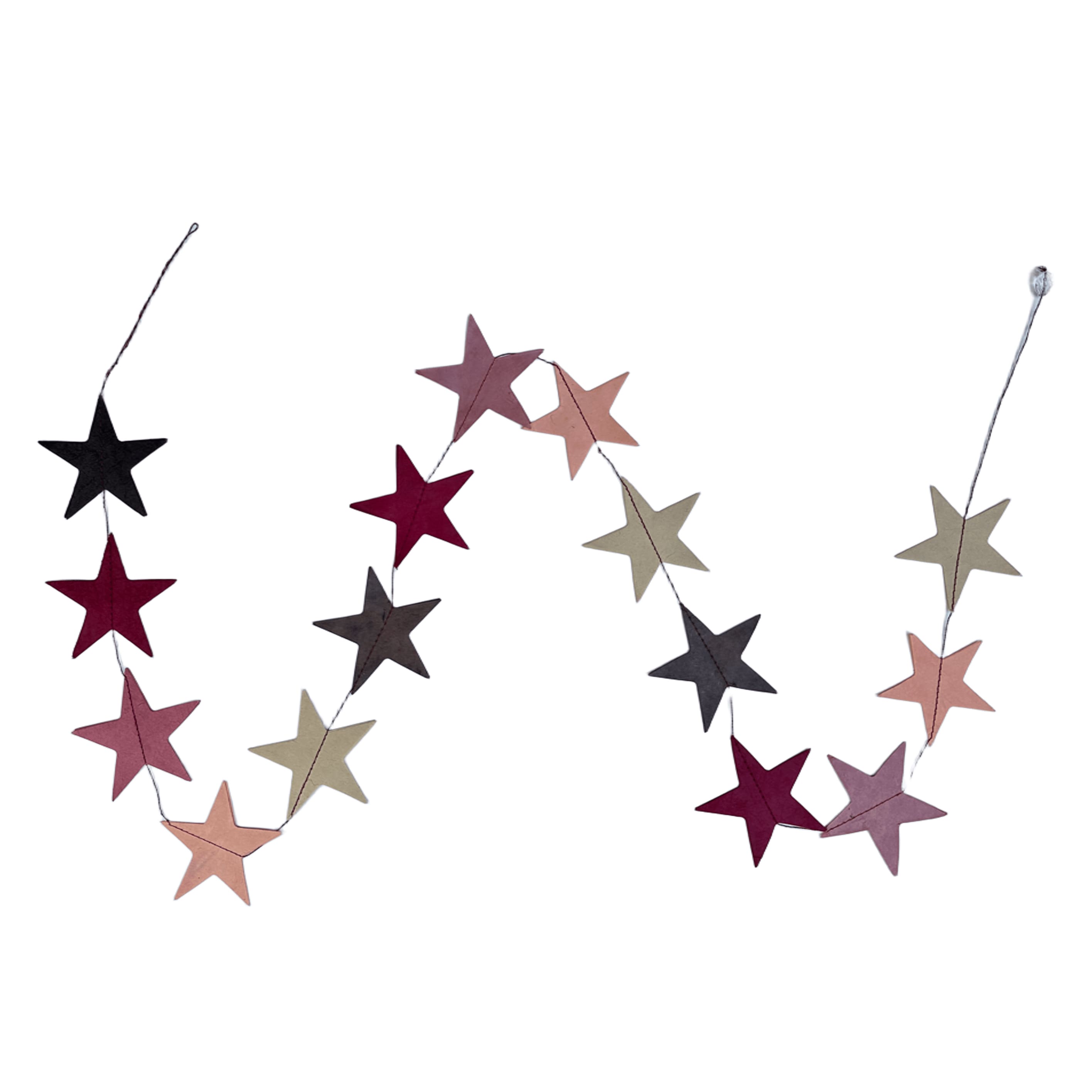 Paper Garland | Handmade Nepalese Lokta Paper | Star | Unprinted | Multi - Colour | Kami Paper