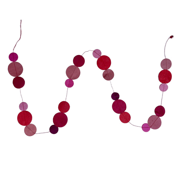 Paper Garland | Handmade Nepalese Lokta Paper |  Three Circles | Kami | 3 COLOUR OPTIONS AVAILABLE