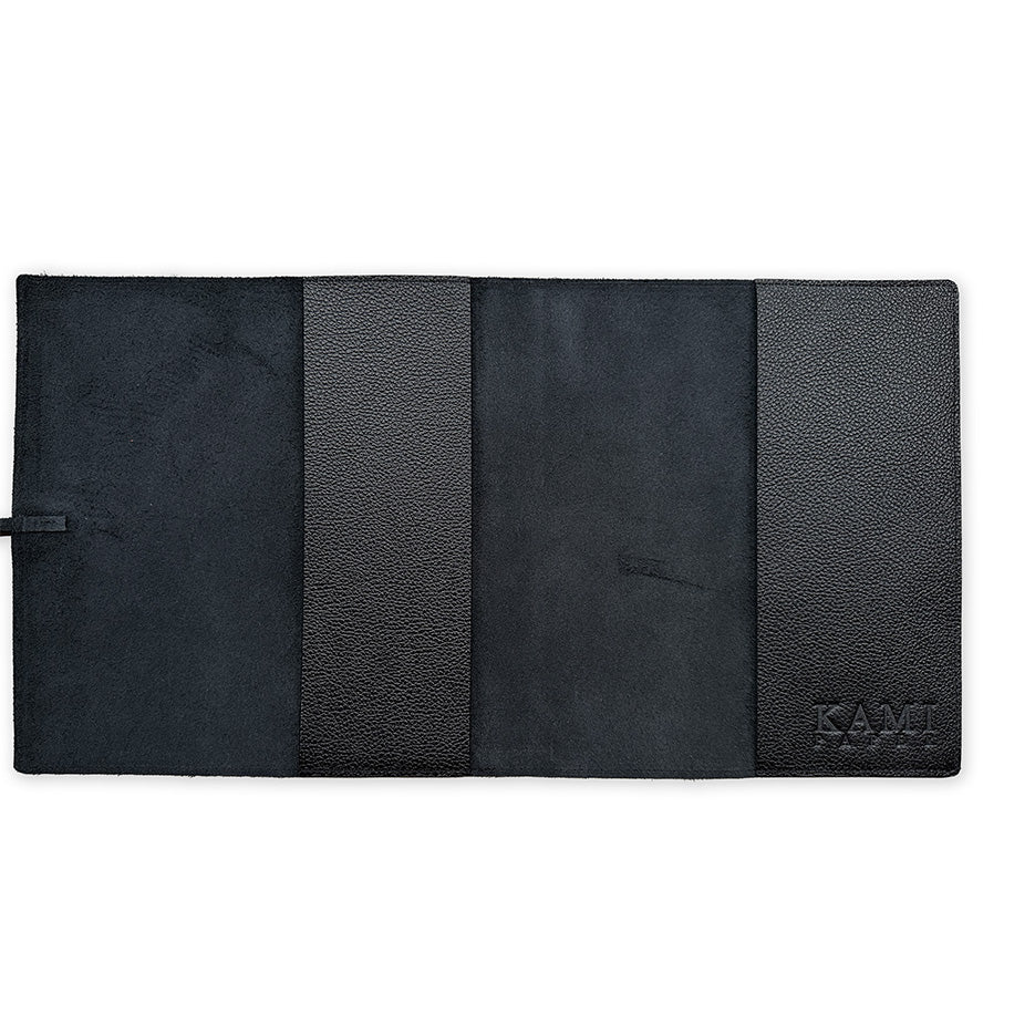 Handmade Notebook Cover | Leather | Black | Kami Paper