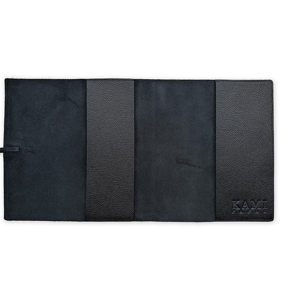 Handmade Notebook Cover | Leather | Black | Kami Paper