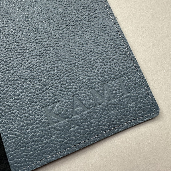 Handmade Notebook Cover | Leather | Blue | Kami Paper