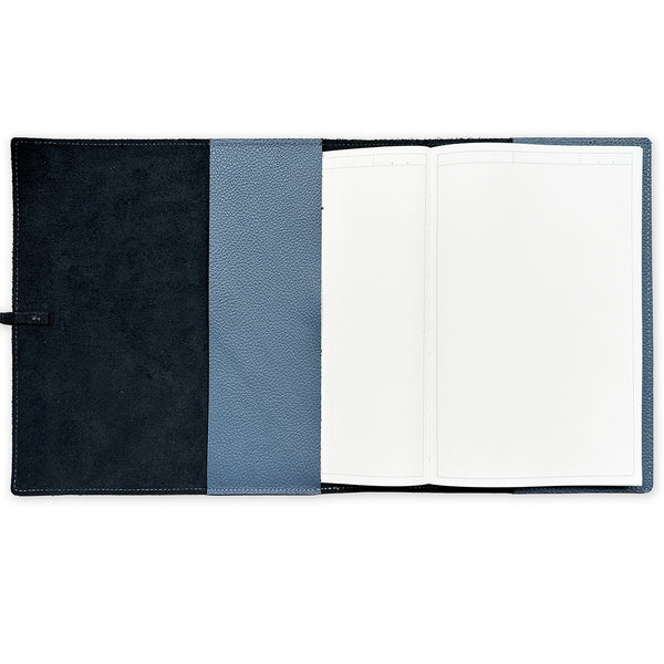 Handmade Notebook Cover | Leather | Blue | Kami Paper