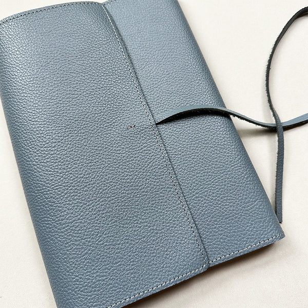 Handmade Notebook Cover | Leather | Blue | Kami Paper