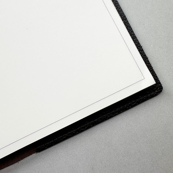 Handmade Notebook Cover | Leather | Dark Brown | Kami Paper