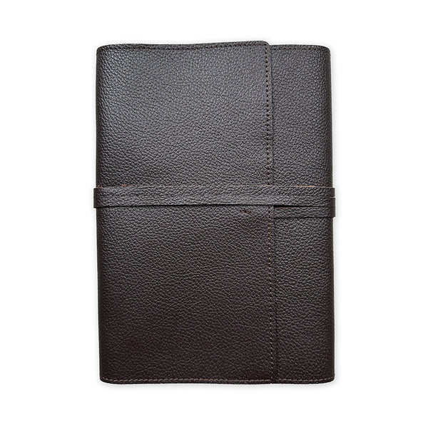 Handmade Notebook Cover | Leather | Dark Brown | Kami Paper