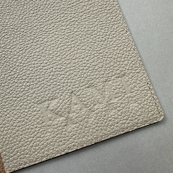 Handmade Notebook Cover | Leather | Ecru | Kami Paper