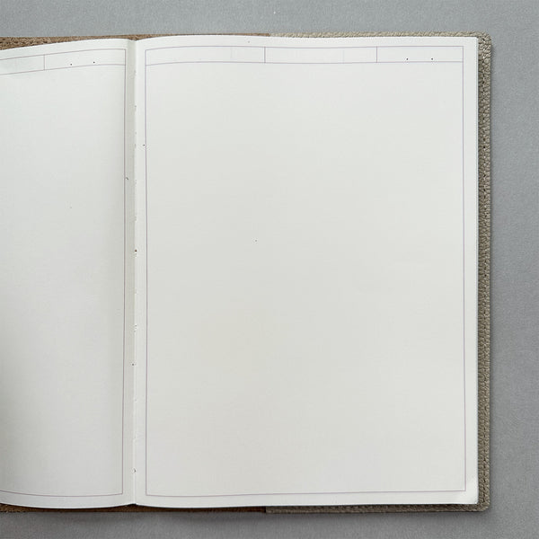 Handmade Notebook Cover | Leather | Ecru | Kami Paper