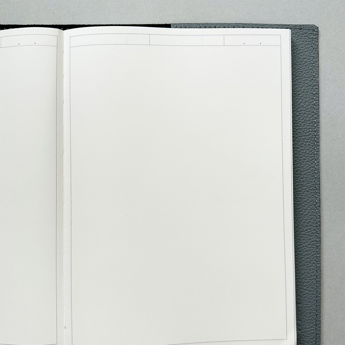 Handmade Notebook Cover | Leather | Grey | Kami Paper