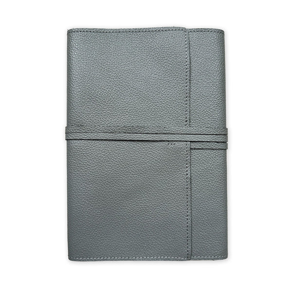 Handmade Notebook Cover | Leather | Grey | Kami Paper