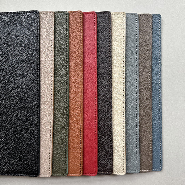 Handmade Notebook Cover | Leather | Grey | Kami Paper