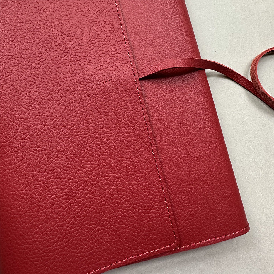 Handmade Notebook Cover | Leather | Red | Kami Paper