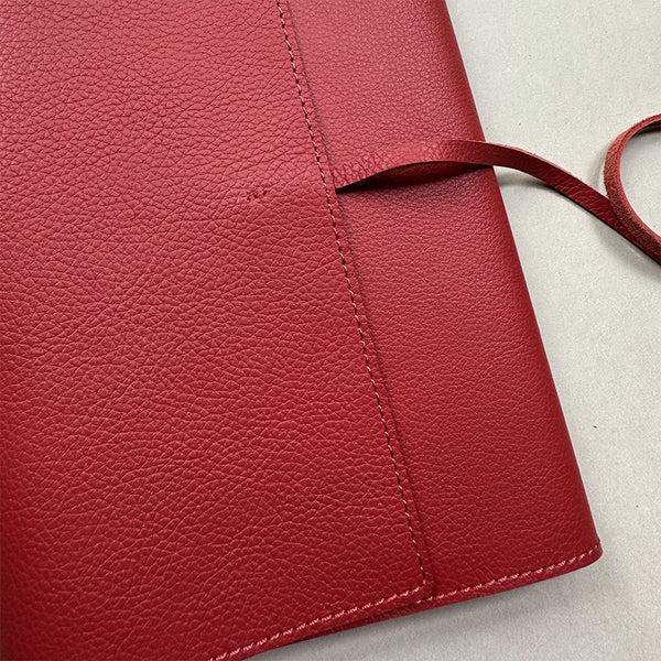 Handmade Notebook Cover | Leather | Red | Kami Paper