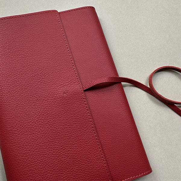 Handmade Notebook Cover | Leather | Red | Kami Paper