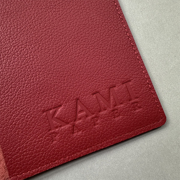 Handmade Notebook Cover | Leather | Red | Kami Paper